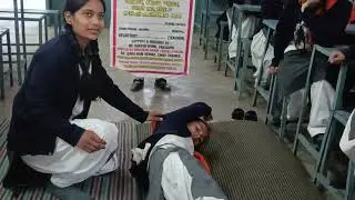 First aid CPR BLS demonstration Veer Haqikat Rai school patiala by kaka Ram Verma 