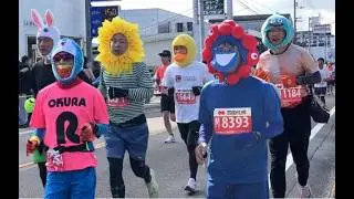 香川丸亀国際ハーフマラソン　2026年02月1日　先頭から最後尾までiphoneにて撮影。