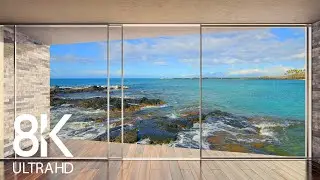 8K Window View to Tropical Ocean - 8 Hours of Relaxing Ocean Waves Sounds - Part #2