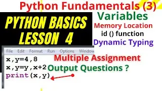 Python Basics Course Lesson  4 -  Python Fundamentals - 3 - CBSE class 11