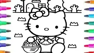 hello kitty Drawing, Colouring and painting for kids and toddlers  | Hello kitty draw 