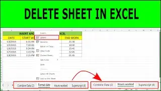 How to Delete Sheet in Excel | Delete a Worksheet in Microsoft Excel