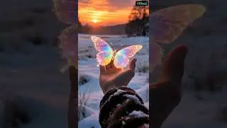 When magic finds you in silence. 🦋❄️✨ #magic #butterfly #shortsfeed #shorts