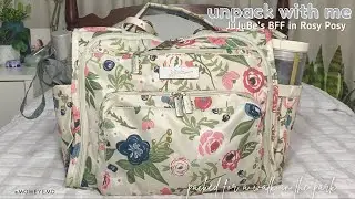 Unpack with me : JuJuBe’s BFF in Rosy Posy - packed for a walk in the park