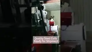 Transporting Galvanized Steel Coils: Warehouse to Container Journey #galvanizedcoil #steelcoils