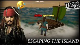 ESCAPING THE ISLAND WITH MINICRAFT RAFT 😬🤣|Captain bones EP.#2