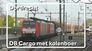 Dubbeltractie BR189 met kolentrein komen door station Dordrecht!