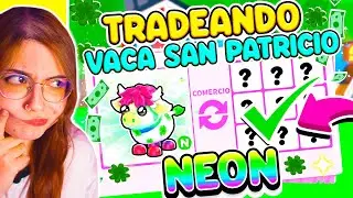 TRADEÉ LA PRIMERA VACA DE SAN PATRICIO *NEON* en ADOPT ME!!(Roblox) 🤩