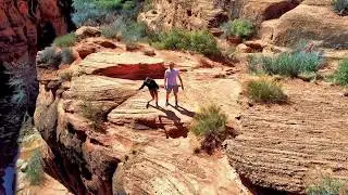 Dancing in a slot canyon caught by Drone