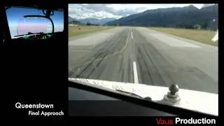 737 Cockpit view  - landing in Queenstown New Zealand
