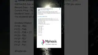 Mphasis Ltd final dividend received and credited in bank accounts. (24 July 2023)