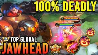 JAWHEAD BEST BUILD AND EMBLEM 2023!! TOP GLOBAL JAWHEAD GAMEPLAY - MOBILE LEGENDS