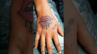 lip with weed tattoo, kaisa laga ye tattoo #trending #support #ytshorts #shortvideo