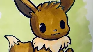 How to colour Eever Pok&eacute;mon #asmr #eevee #pokemon #baby #cute #colors #markers