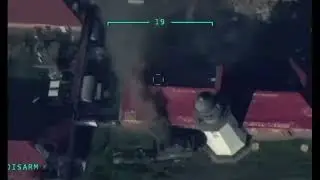 Ukrainian Bayraktar TB2 drone striking a Russian Tor SAM system on Snake Island