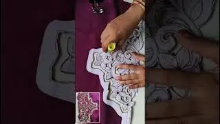 🔥Cutwork Border design with Orgenza febric in trending #ytshorts  #ytviral #diy #fashion #embroidery