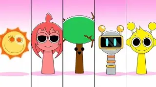 My Sprunki OC but Young / Simon Durple Gray, Sun, Tree and Others