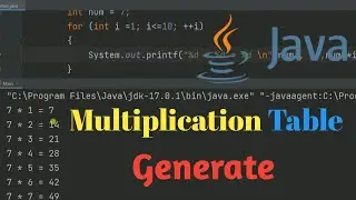 Multiplication Table Using Java | Java Programming Generate to Multiplication table