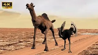 Epic Desert Race: Camel vs. Ostrich, Who is the True King of the Sand?