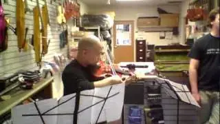 Playing the 'chin cello' on a violin