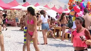 Street Food Event, On the Beach in Chekka, North Lebanon: Swimming nd Eating