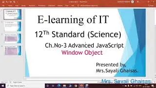 using Window object in JavaScript# 12th Science