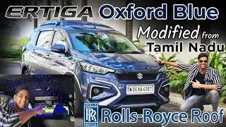 BEST MODIFIED OXFORD BLUE ERTIGA 2022 WITH ROLLS ROYCE ROOF ALL THE WAY FROM TAMIL NADU...!!
