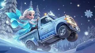 Elsa&rsquo;s Ice Pattern Jump Turn Truck ❄️👣 | Fun Kids Song & Movement Activity