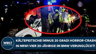 DEUTSCHLAND: K&auml;ltepeitsche! Minus 20 Grad! Horror-Crash in NRW! Vier 20-J&auml;hrige im BMW verungl&uuml;ckt