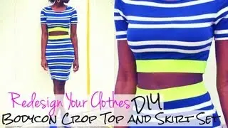 DIY Bodycon Crop Top and Skirt Set-(RYC) 3
