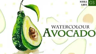 Avocado | Watercolor painting for beginners| Still life painting Series| VR ART HARMONY