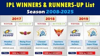 IPL Winners and Runners-up List | Season 2008-2025 | Data Comparison Video