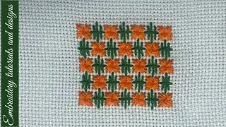Needlepoint stitch #23| Floral Brocade | Easy Needlepoint Stitch Guide for Beginners