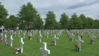 Ceremony at US cemetery for US Memorial Day