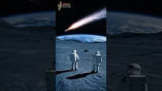 Astronauts Spot a Wild Comet from the Moon 🌌👨&zwj;🚀 #LunarView #CosmicWonder #SpaceVibes