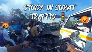 STUCK 😡 IN HEAVY 🤬 TRAFFIC 🚦 #surattraffic #heavytraffic