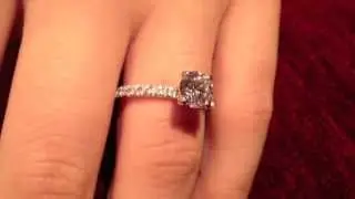 Astonishing Platinum Engagement Ring With Diamond Quality Cubic Zirconia- P8196e