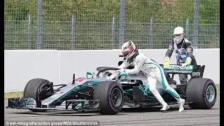Lewis Hamilton forced to PUSH car after hydraulic failure in qualifying as Vettel takes pole