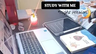 STUDY WITH ME 1 hour with no breaks 🌙|  Background noise with no music | no break | ASMR 