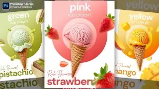 Creative Ice-cream poster design in Photoshop