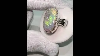 Australian Opal Fire Exclusive Quality Silver ring Certified