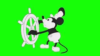 Steamboat Willie Mickey Mouse Green Screen 3D