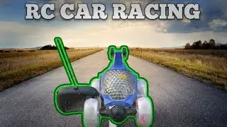 Unique Rc car racing on terrace in lockdown