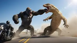 King Kong vs Giant Monitor Lizard: Deadly Highway Chase (4K Cinematic)