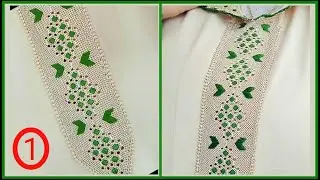 زواقة أنيقة وراقية براندة الشهدة فنص طوق مخدومة بطريقة جد سهلة ومبسطة وكدجي رائعة فاللبسة  الجزء 1