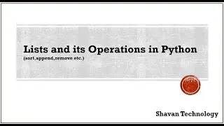 6. List and Operations in Python || PyCharm (Basic Level)