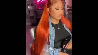 30 Inch Straight Orange Ginger Lace Front Wigs Human Hair 350 C