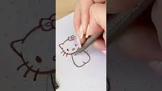 how to draw hello kitty in 60 seconds ✨#shorts