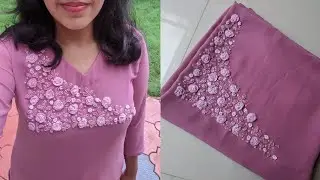Stitch ചെയ്ത ചുരിദാറിൽ ഭംഗിയായി embroidery ഡിസൈൻ ചെയ്യാം