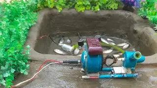 Fishing Exciting Science Project Using Mini Water Pump - Water Pump Fishing From Field